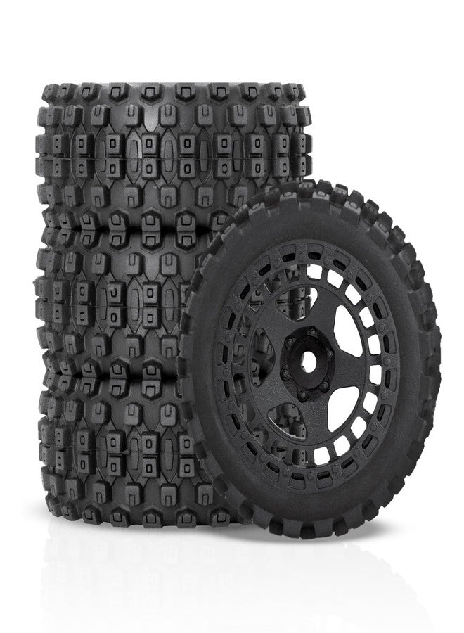 POLANTA 4Pcs RC Buggy Wheels and Tires Set for 1/18 Typhon Grom RC Crawler Car Upgrade Part(Black) - Image 3
